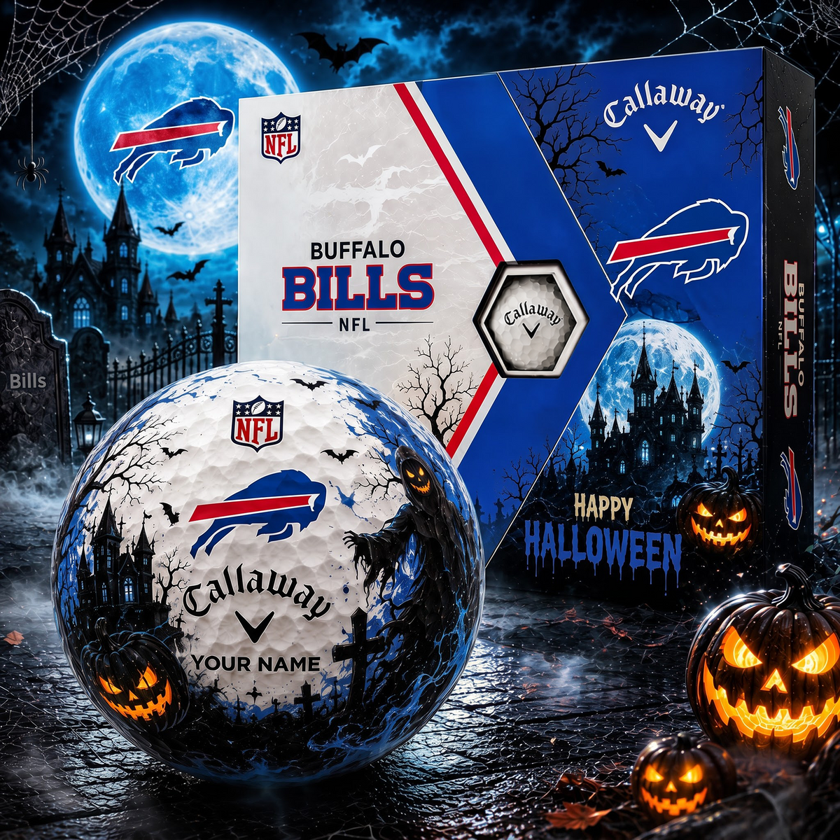 BUF X Premium NFL Halloween Golf Ball Limited Edition V3