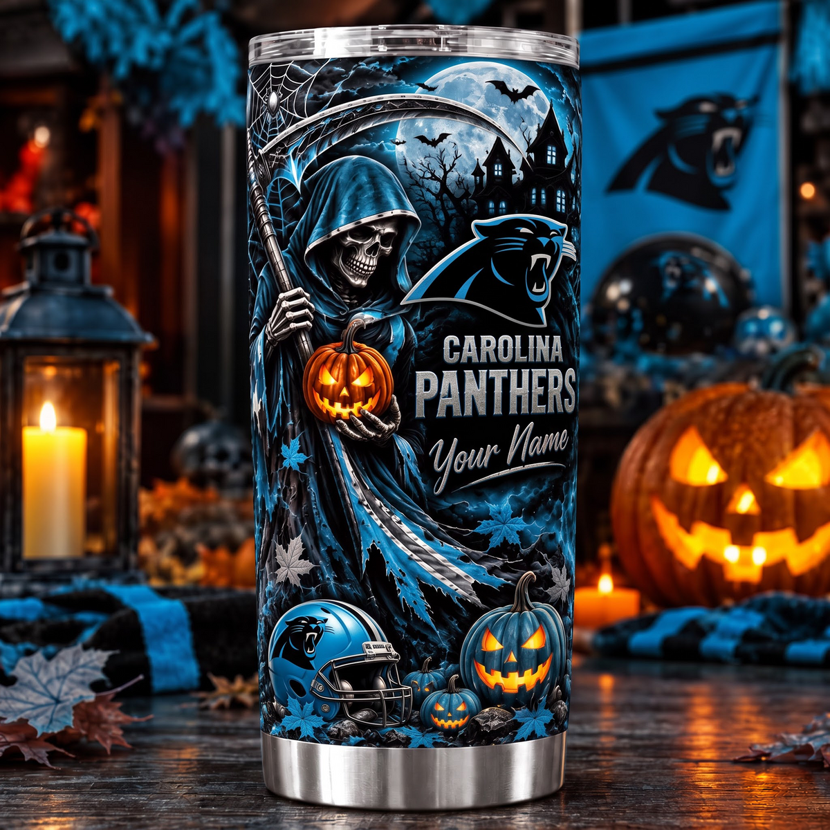 CAR X NFL Halloween Horror Tumbler – Personalized Your Name Edition