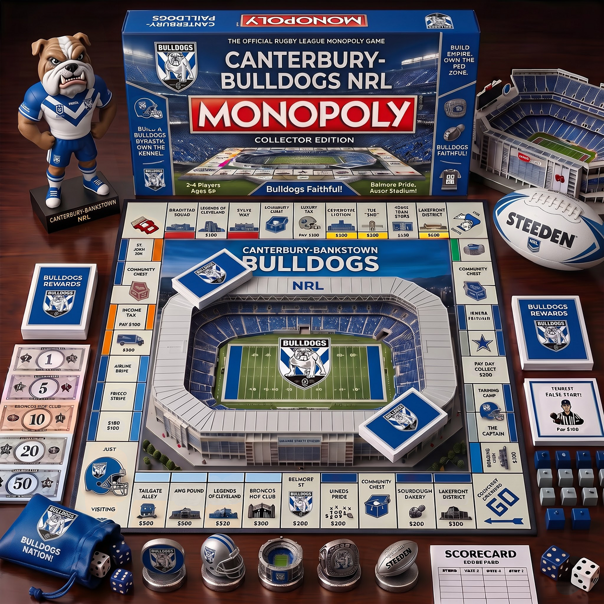 CBB_MONOPOLY NRL DELUXE SPORTS BOARD GAME PREMIUM COLLECTOR EDITION