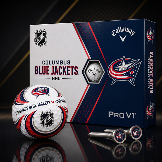 CBJ X PREMIUM NHL PERSONALIZED PRO V1 GOLF BALL SET COLLECTOR EDITION
