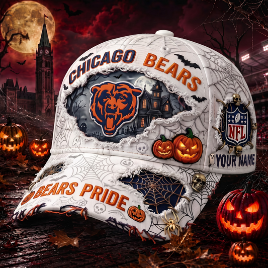 CB_NFL Premium Haunted House Themed 3D Distressed-Effect Baseball Cap