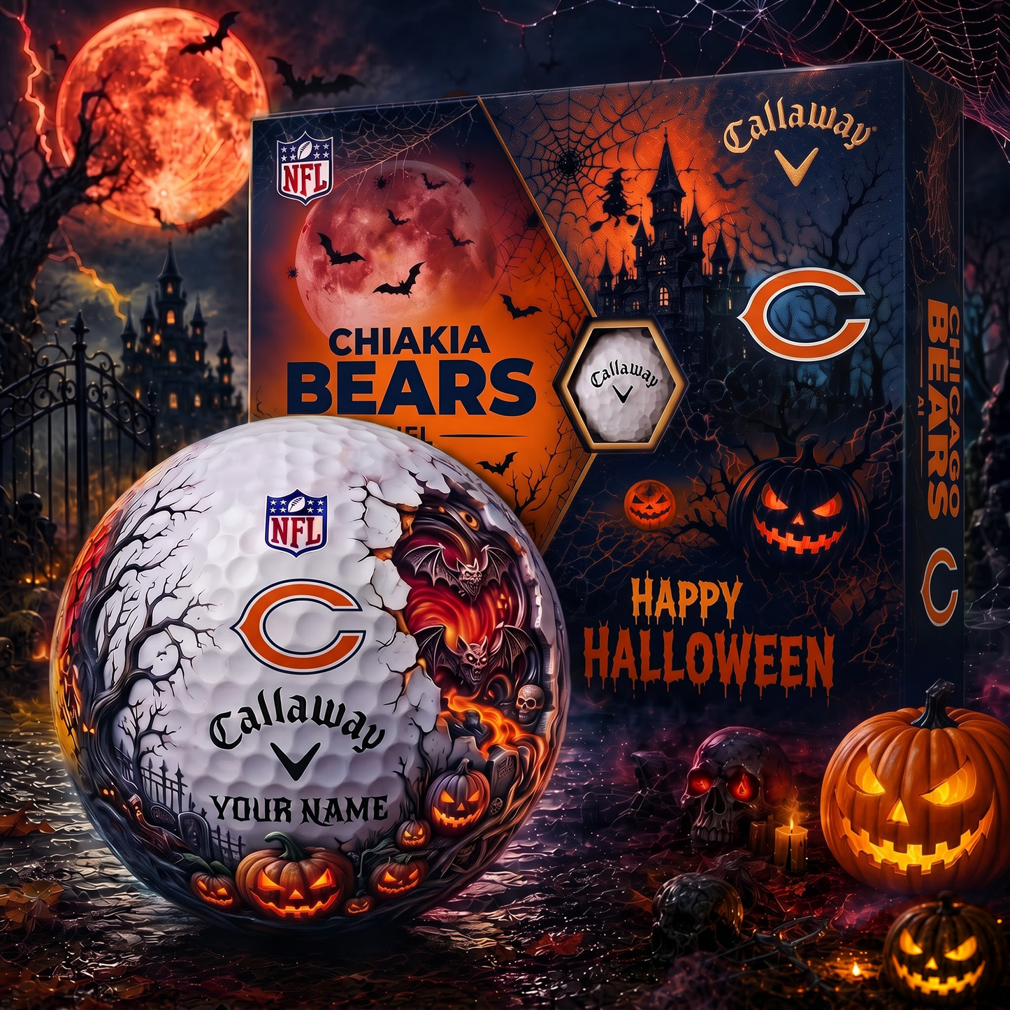 CB_Premium NFL Halloween Golf Ball Limited Edition V4