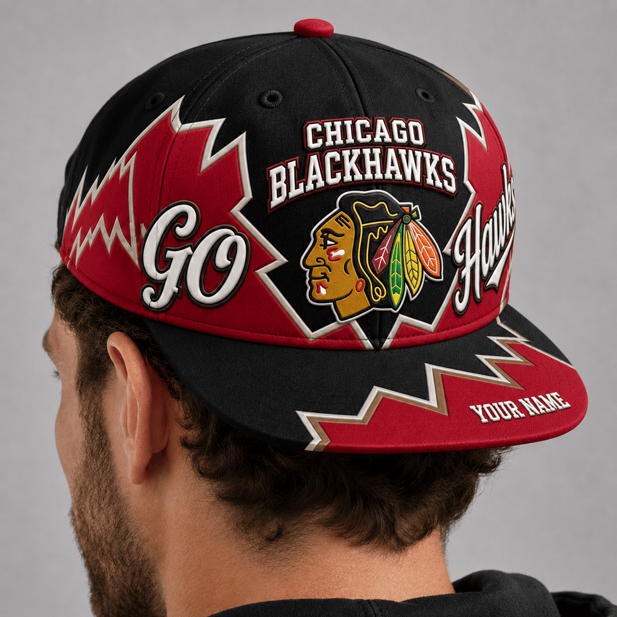 CHI X NHL Premium Snapback CapPersonalized Gift For Fan Hockey Men Women