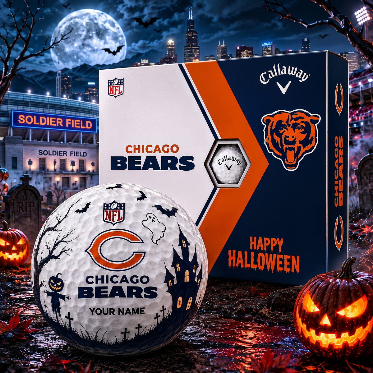 CHI X Premium NFL Halloween Golf Ball Limited Edition V2 1208