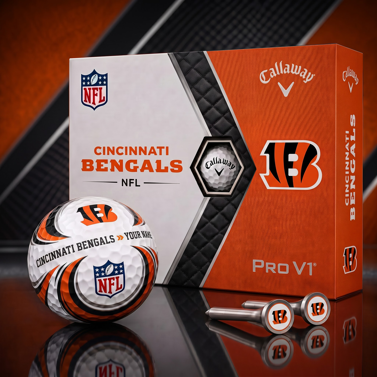 CIN_PREMIUM NFL PERSONALIZED PRO V2 GOLF BALL SET COLLECTOR EDITION 1808