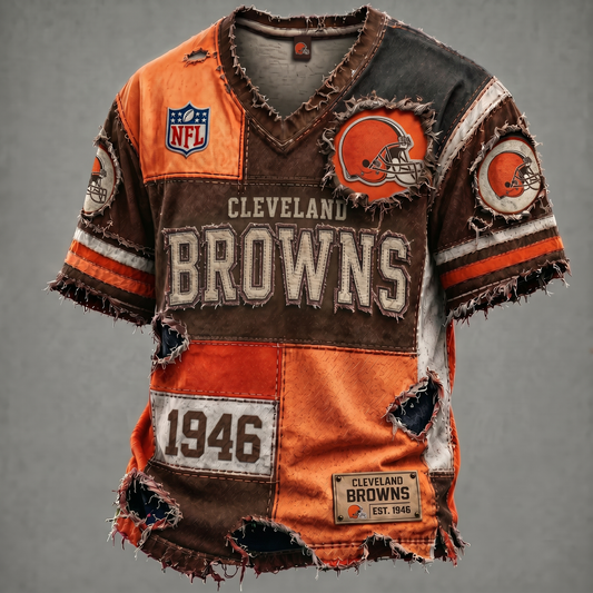 CLE X NFL Premium V-Neck T-shirt Gift For Fans 0106