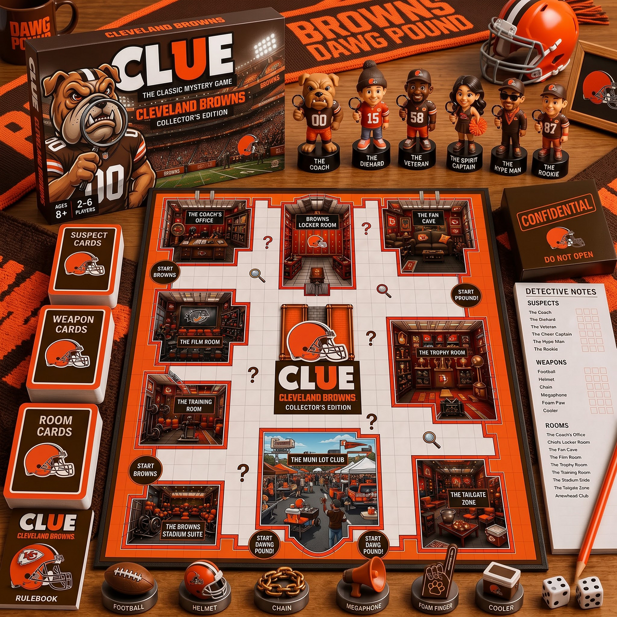 CLE X PREMIUM NFL FOOTBALL CLUE – Ultimate Fan Mystery Game Set