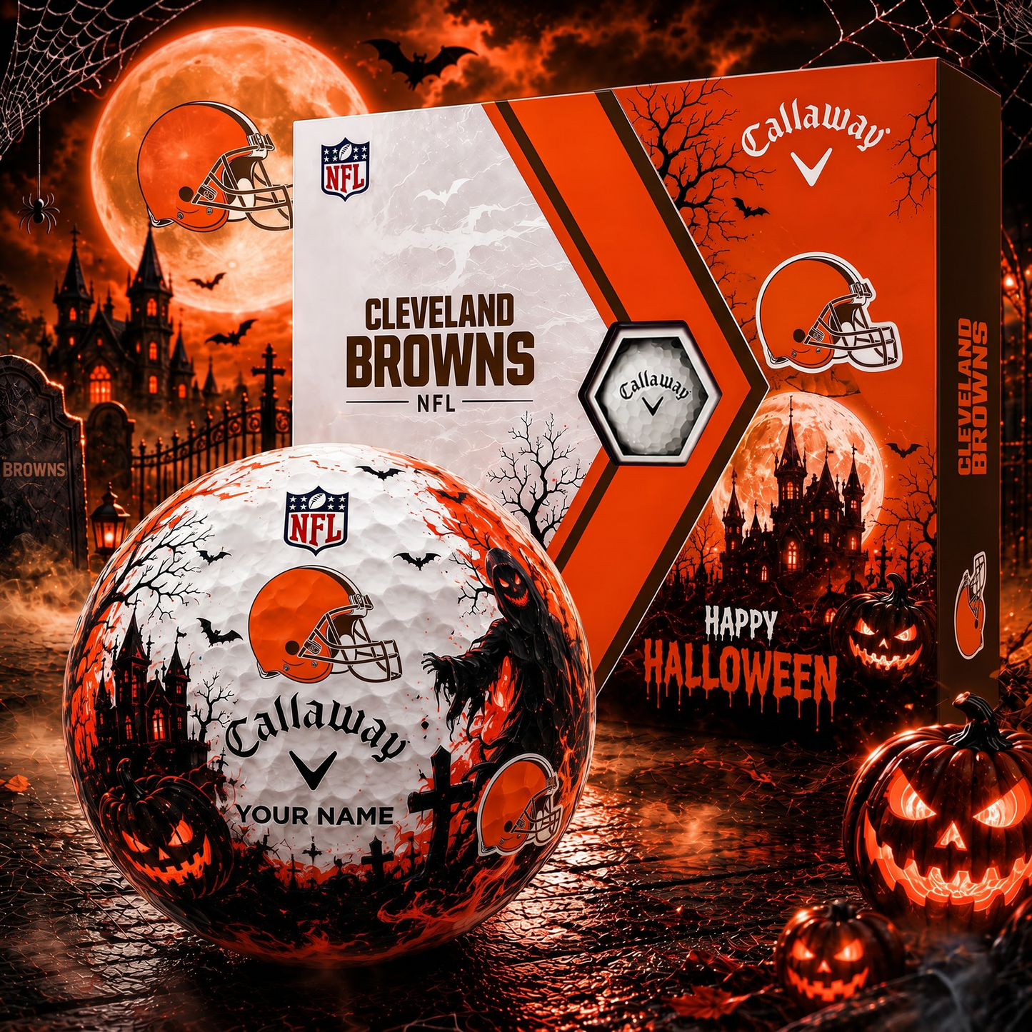 CLE X Premium NFL Halloween Golf Ball Limited Edition V3