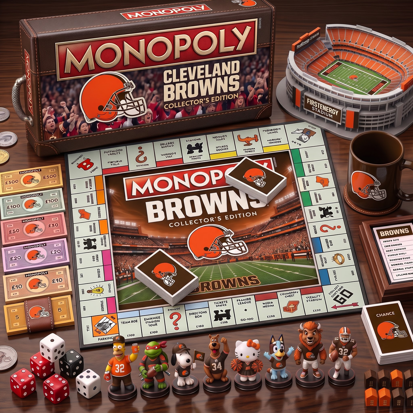 CLE_PREMIUM MONOPOLY NFL COLLECTOR’S EDITION BOARD GAME