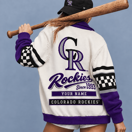COL X MLB Premium Cardigan Jaket Personalized Gift For Fan Baseball Men Women - Limited Edition