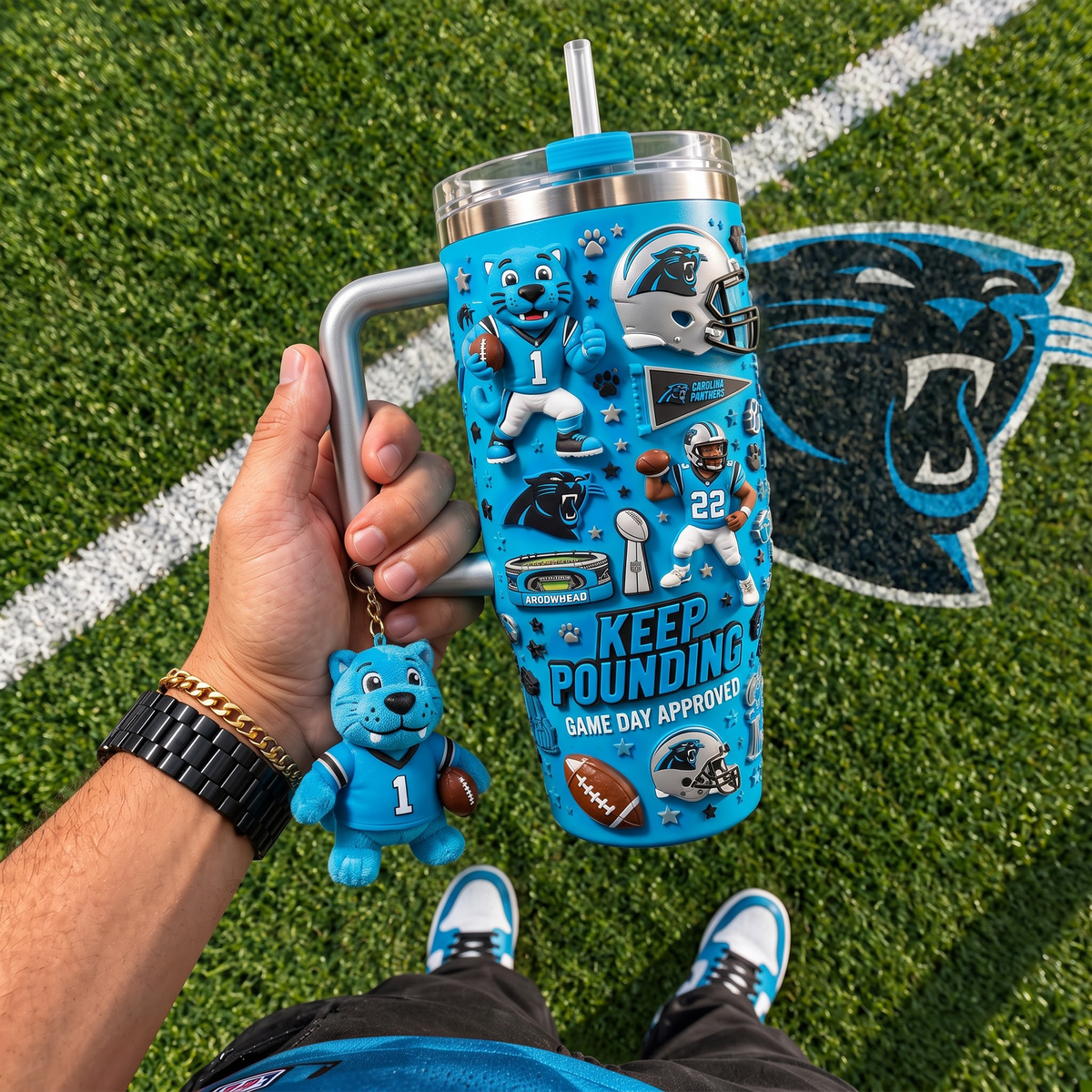 CP x NFL Football 40oz Tumbler with Handle & Straw