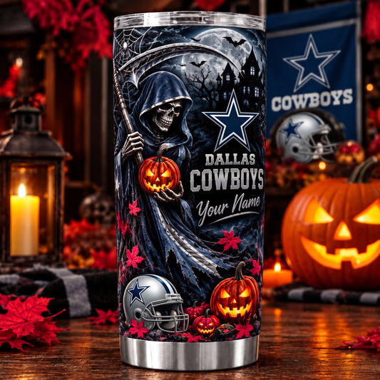 DAL X NFL Halloween Horror Tumbler – Personalized Your Name Edition