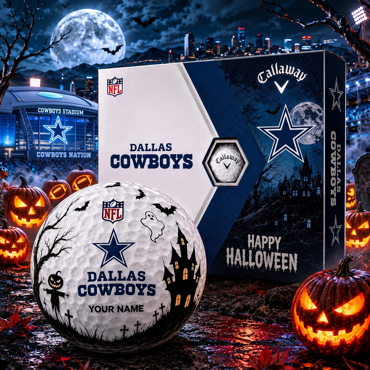 DAL X Premium NFL Halloween Golf Ball Limited Edition V2 1208