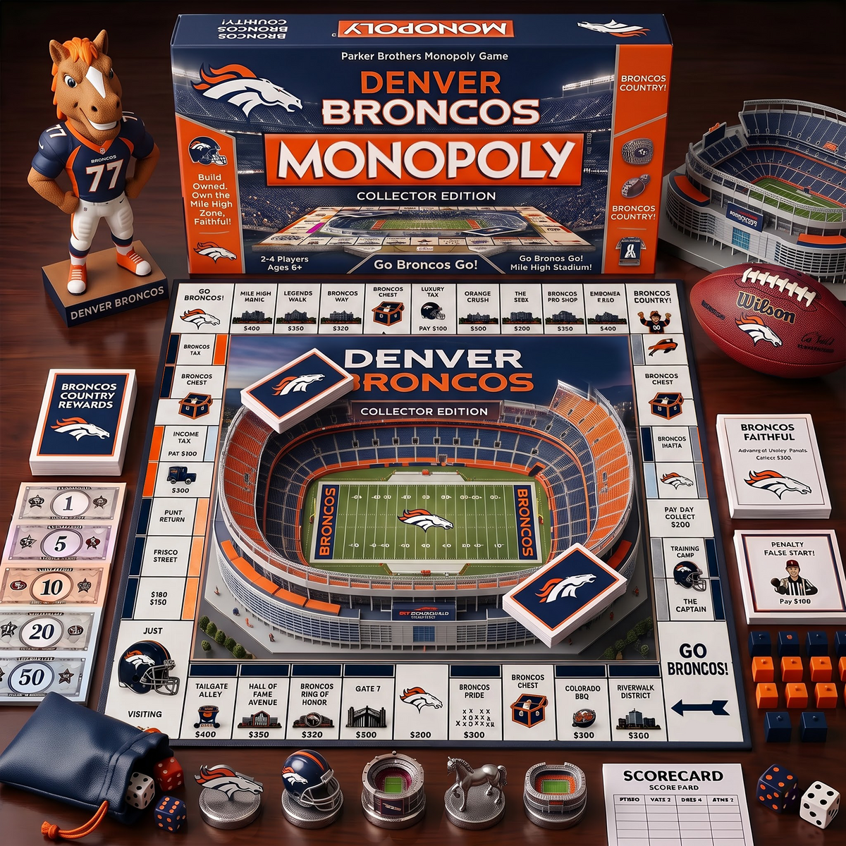 DB_MONOPOLY NFL DELUXE SPORTS BOARD GAME PREMIUM COLLECTOR EDITION