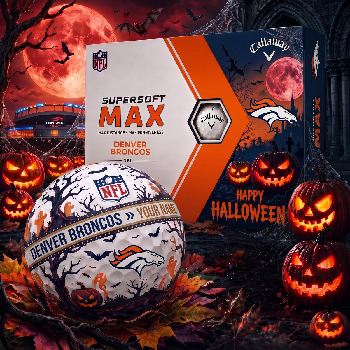 DB_Premium NFL Team Halloween Golf Balls Set - Spooky Halloween Gift Box