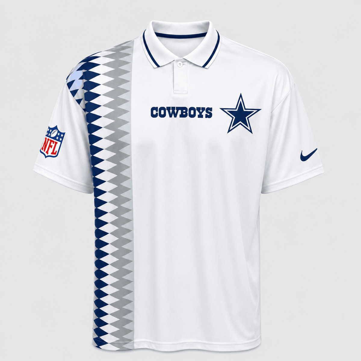 DC Premium NFL Men’s Sporty Zigzag Stripe Polo Shirt