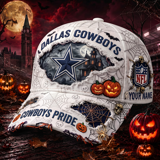 DC_NFL Premium Haunted House Themed 3D Distressed-Effect Baseball Cap