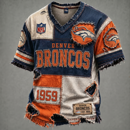 DEN X NFL Premium V-Neck T-shirt Gift For Fans 0106