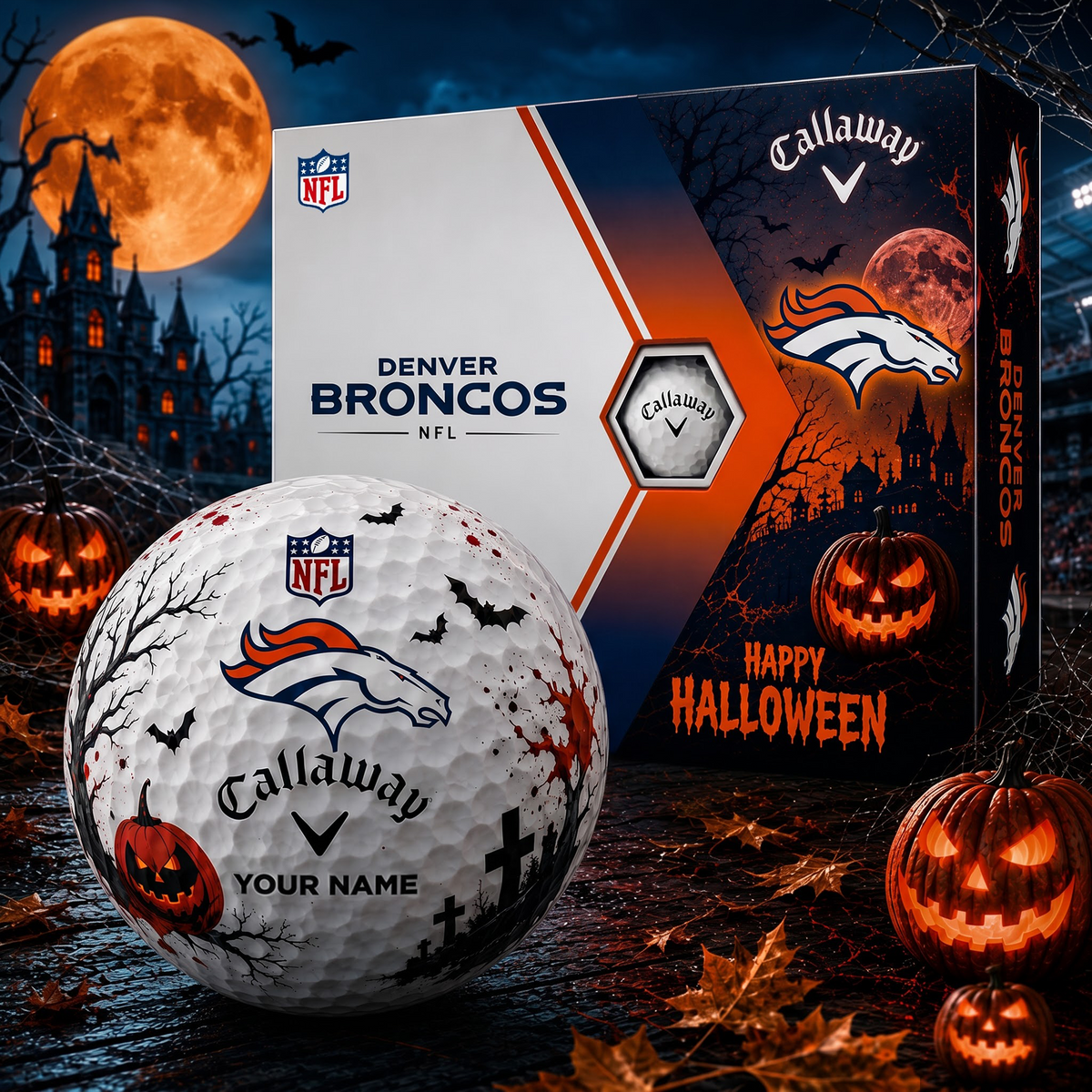 DEN X Premium NFL Halloween Golf Ball Limited Edition