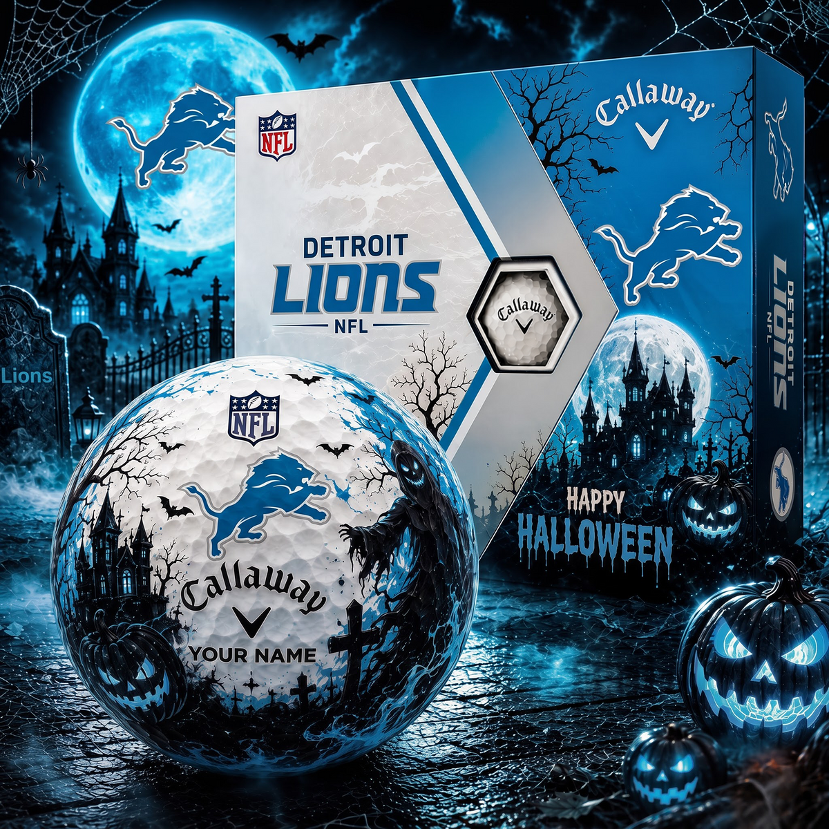 DET X Premium NFL Halloween Golf Ball Limited Edition V3