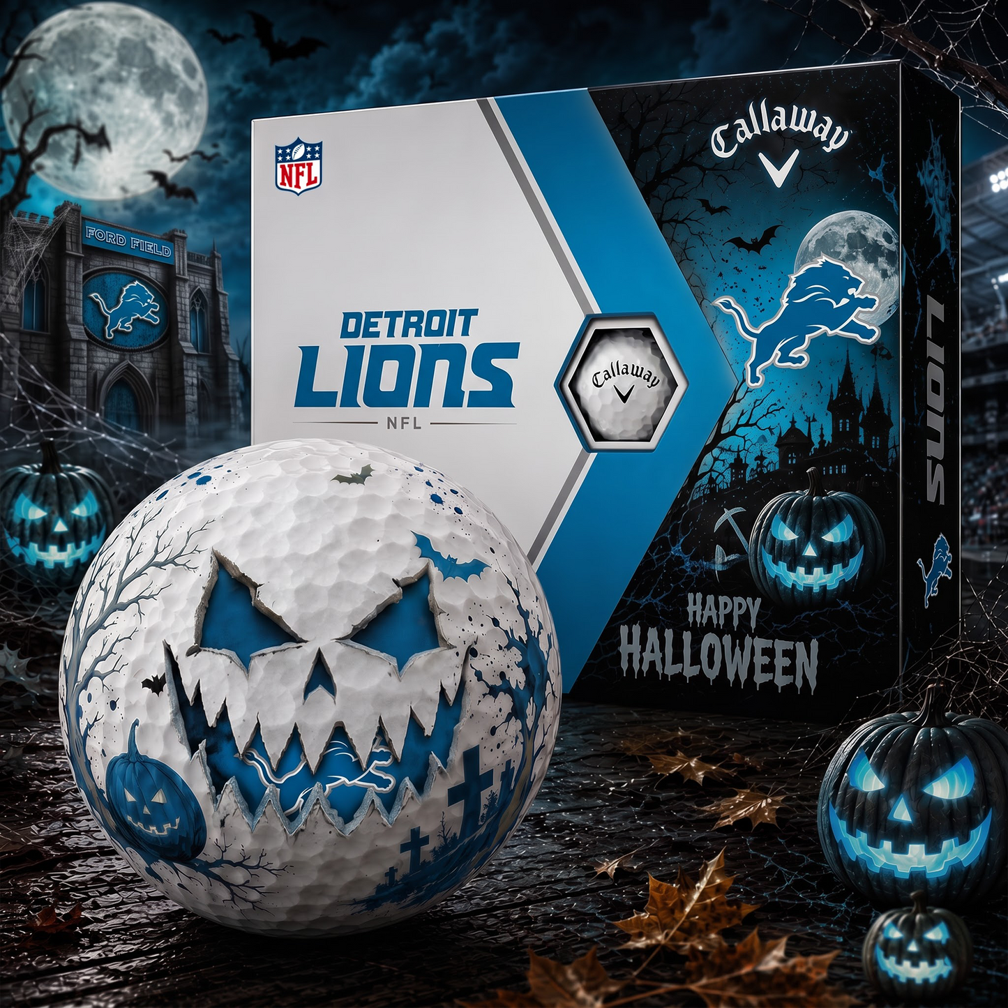 DL_NFL Monster Skull Halloween Golf Balls Gift Box 1808