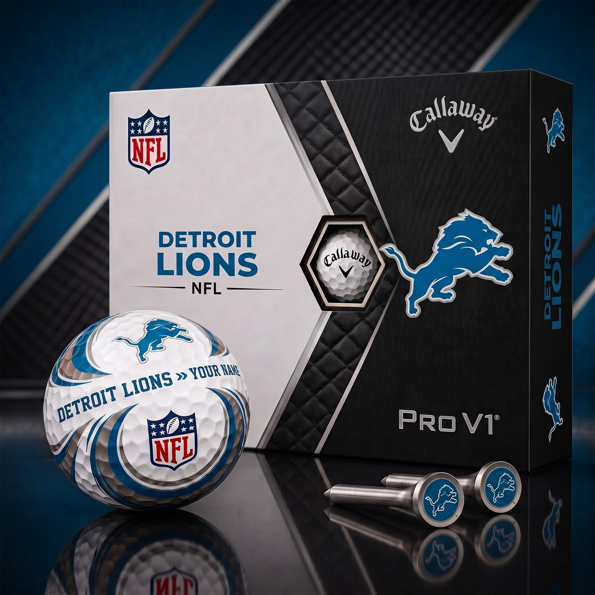 DL_PREMIUM NFL PERSONALIZED PRO V2 GOLF BALL SET COLLECTOR EDITION 1808