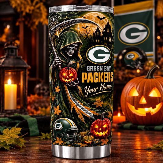 GB X NFL Halloween Horror Tumbler – Personalized Your Name Edition