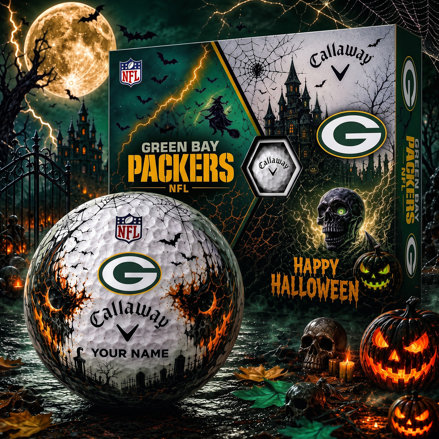 GB X Premium NFL Halloween Golf Ball Limited Edition V2