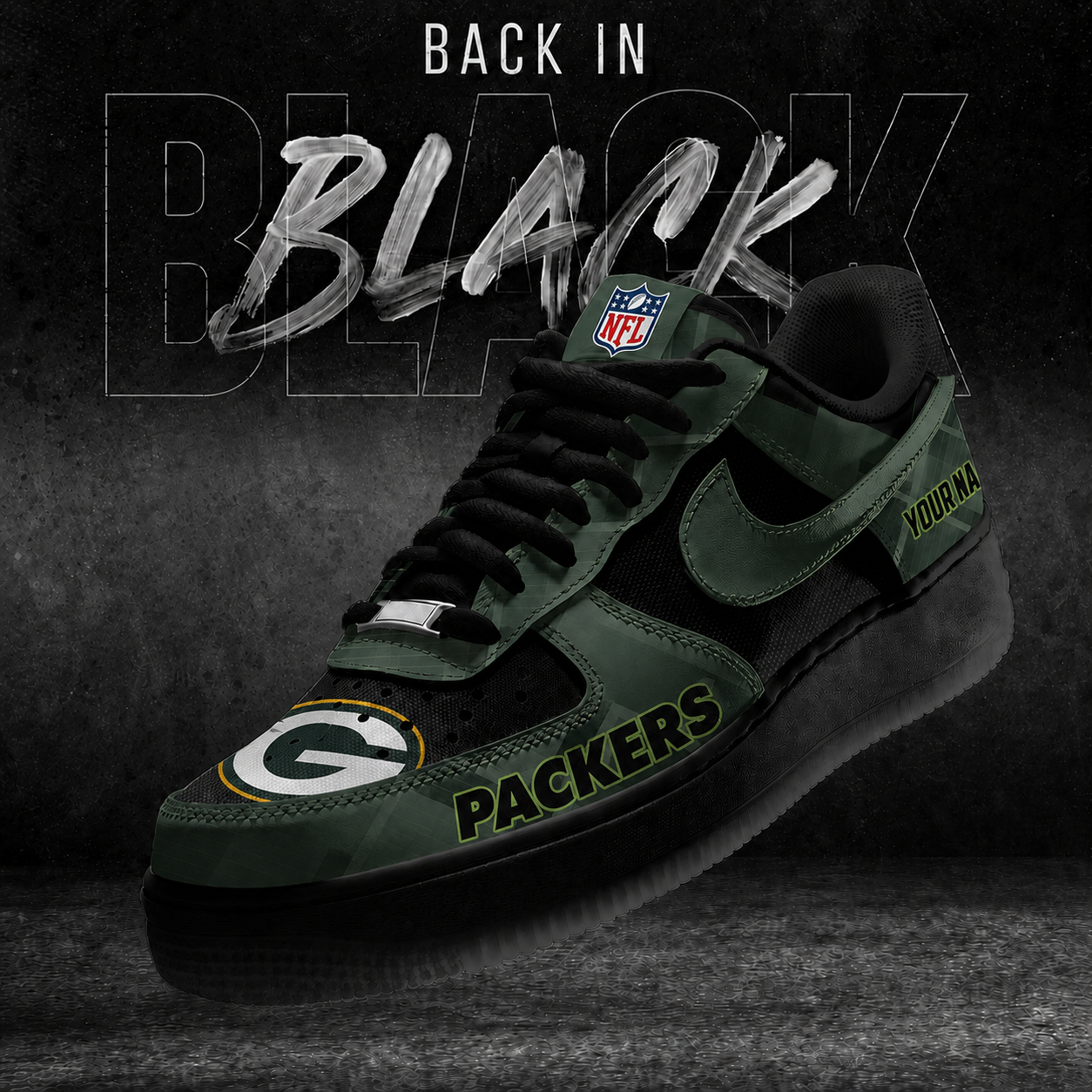 GBP x NFL Back In Black V2 AF1 Sneakers  270626