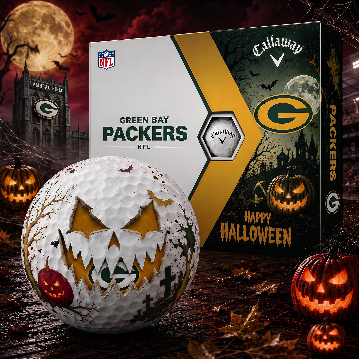 GBP_NFL Monster Skull Halloween Golf Balls Gift Box 1808