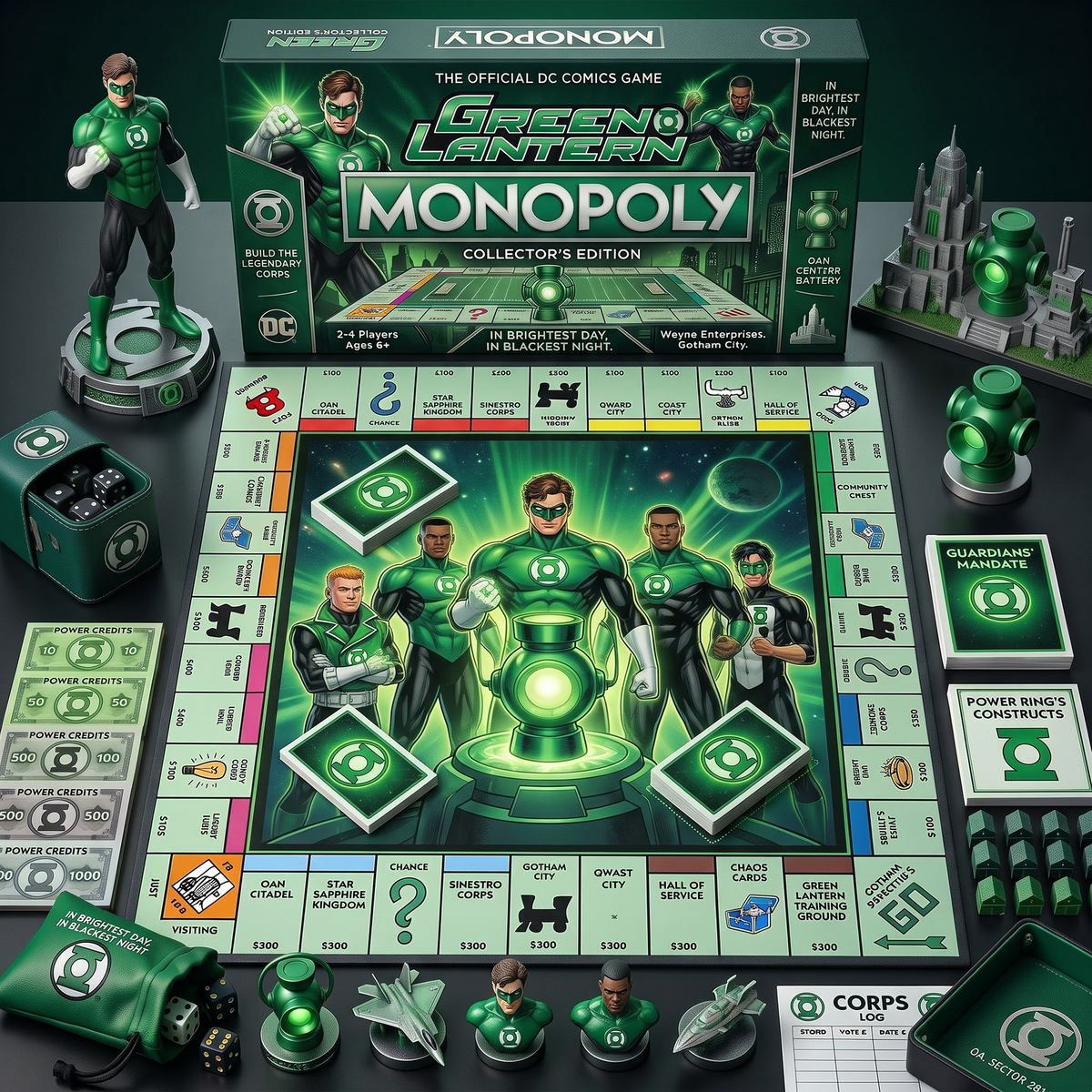 Green Lantern_MONOPOLY DCDELUXE SPORTS BOARD GAME PREMIUM COLLECTOR EDITION