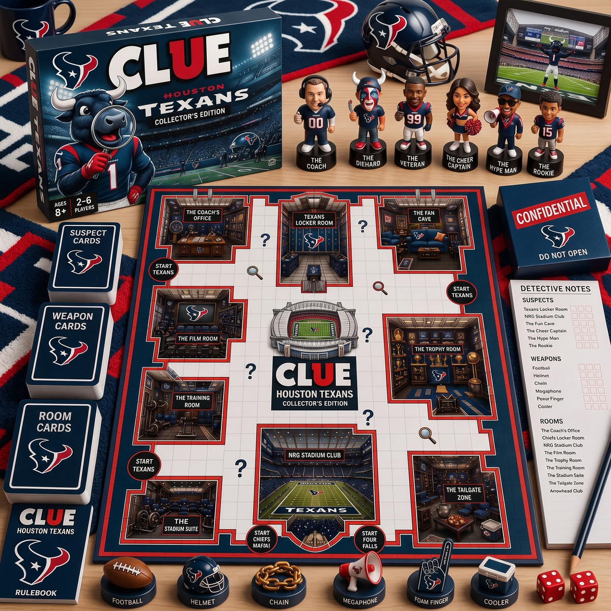 HOU X PREMIUM NFL FOOTBALL CLUE – Ultimate Fan Mystery Game Set