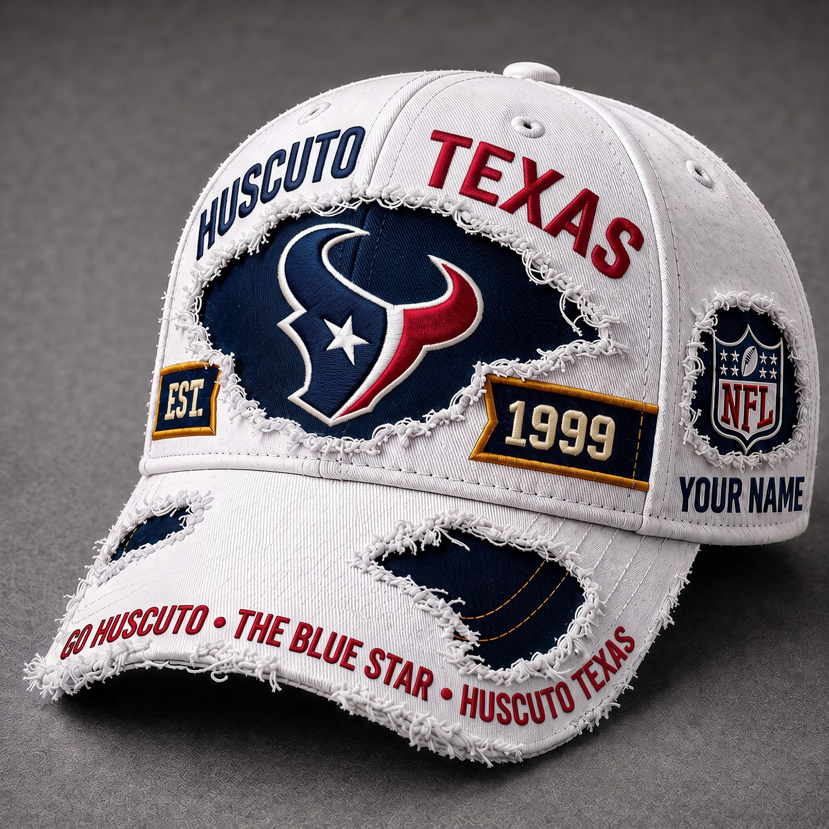 HOU X Premium NFL Classic Distressed Snapback Cap
