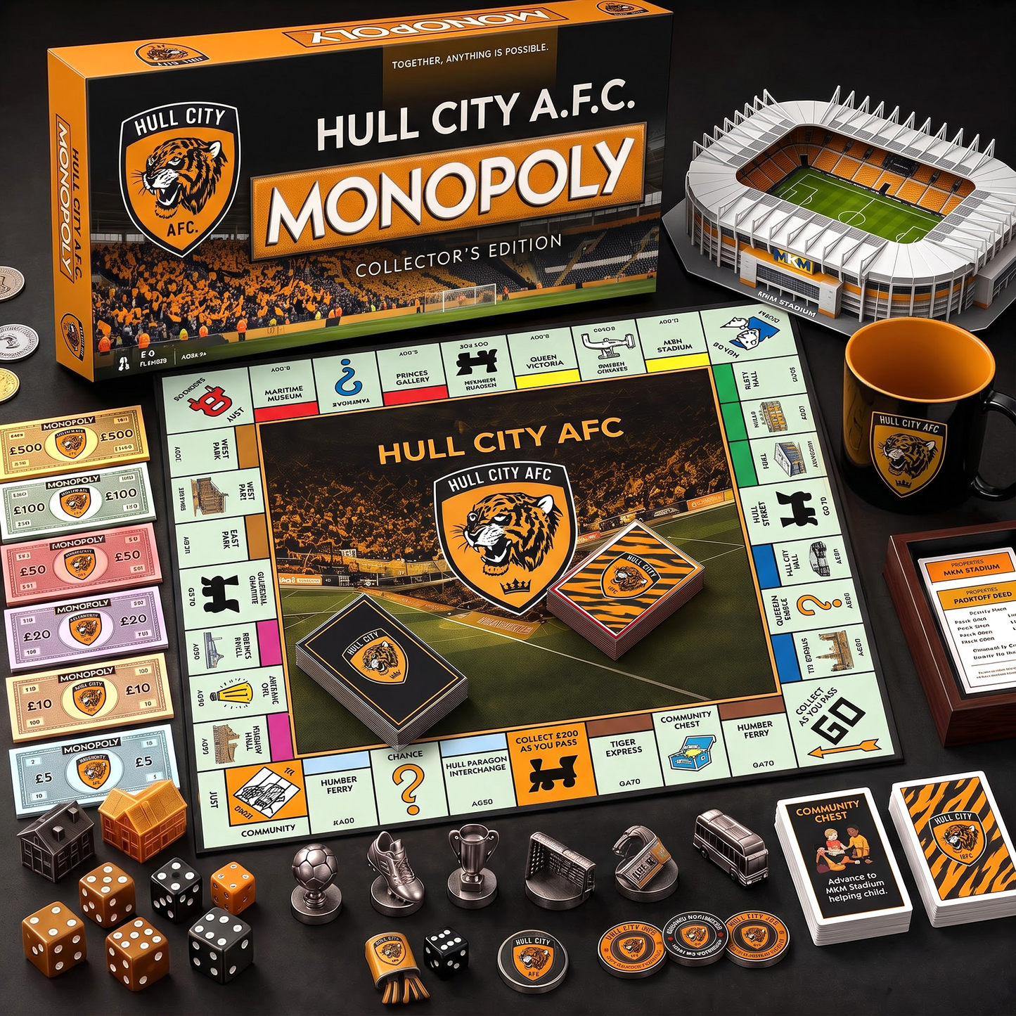 HUL_MONOPOLY EPL DELUXE SPORTS BOARD GAME PREMIUM COLLECTOR EDITION