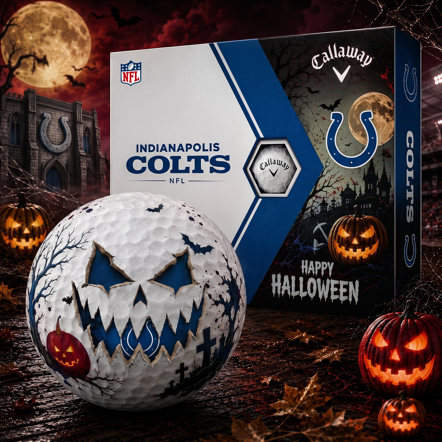 IC_NFL Monster Skull Halloween Golf Balls Gift Box 1808