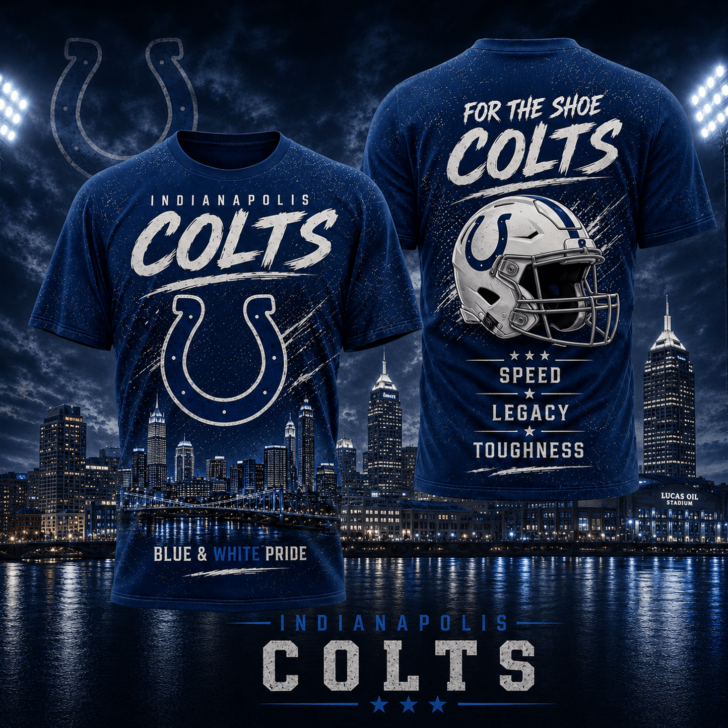 IND x NFL Premium Skyline Pride Football T-Shirt