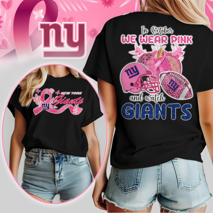 In October We Wear Pink And Watch NYG Shirt  300626