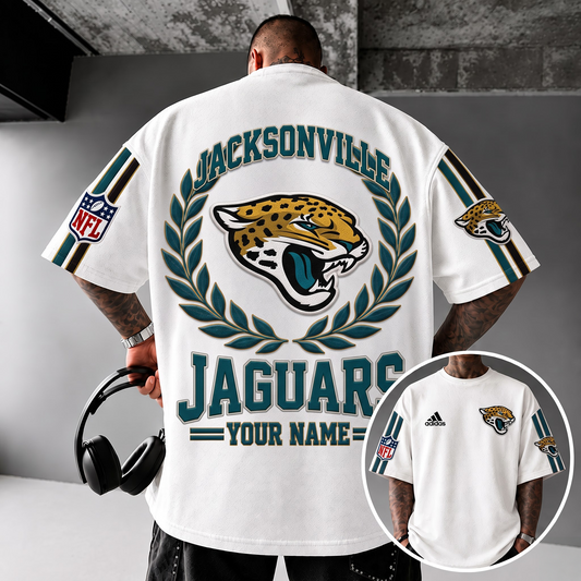 JAC X NFL Personalized Oversized T-Shirt, Custom Name NFL Fan Graphic Tee
