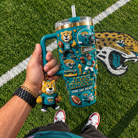 JJ x NFL Football 40oz Tumbler with Handle & Straw