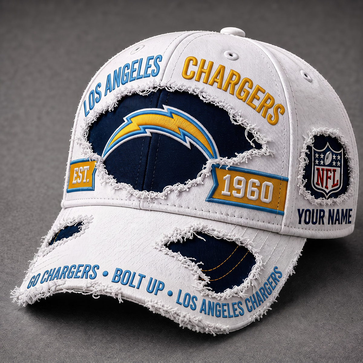 LAC X Premium NFL Classic Distressed Snapback Cap
