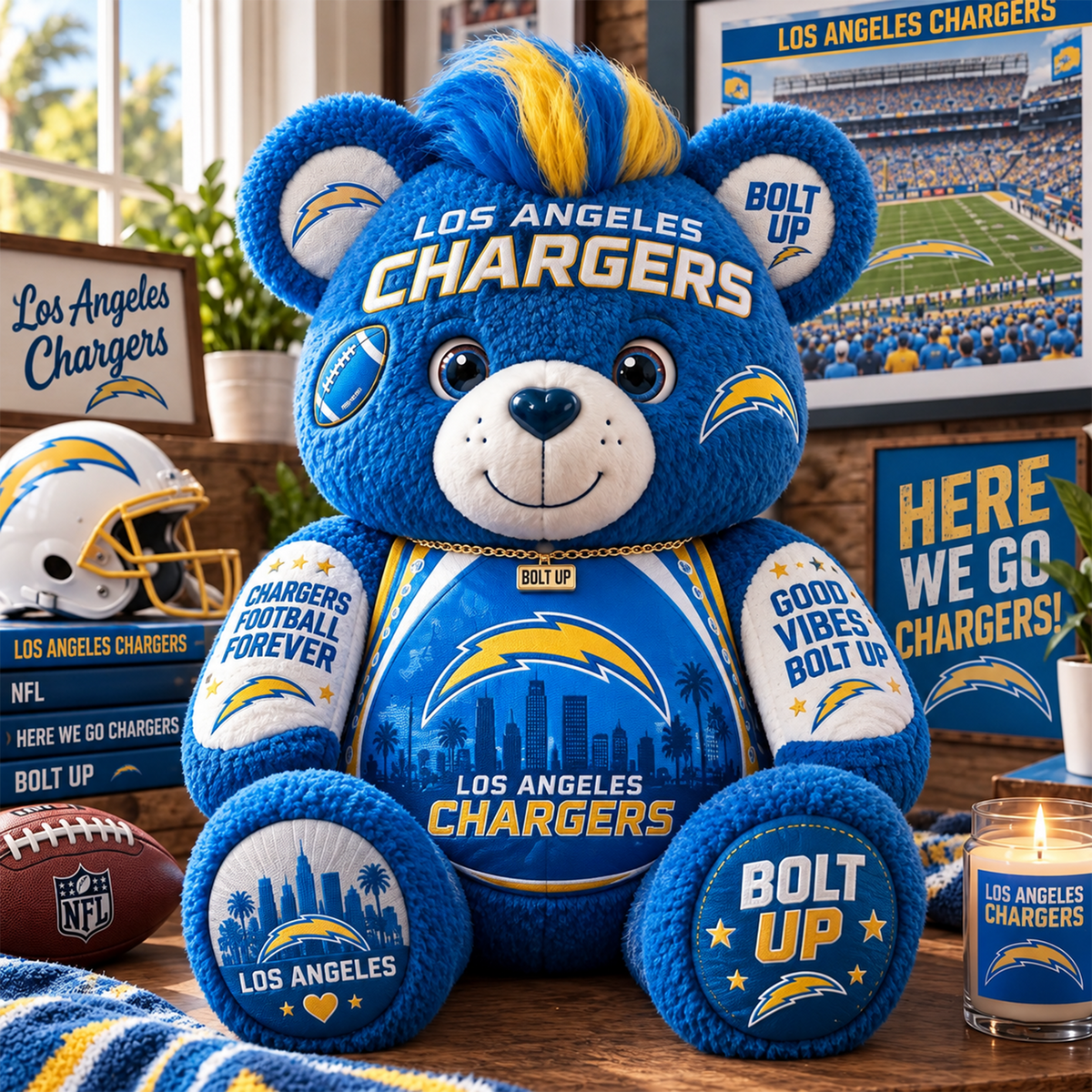 LAC x NFL Bear Custom Shaped Pillow