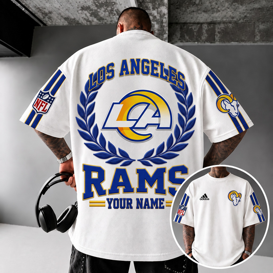 LAR X NFL Personalized Oversized T-Shirt, Custom Name NFL Fan Graphic Tee