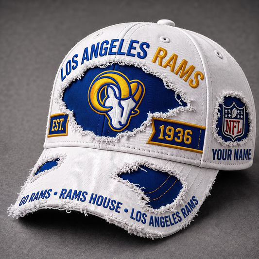 LAR X Premium NFL Classic Distressed Snapback Cap