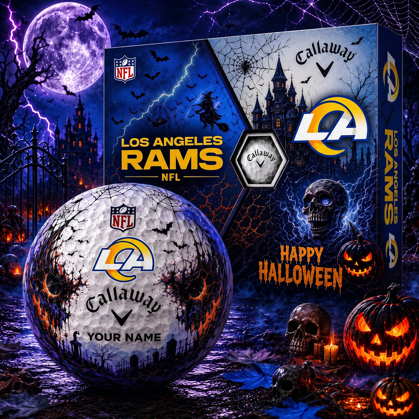 LAR X Premium NFL Halloween Golf Ball Limited Edition V2