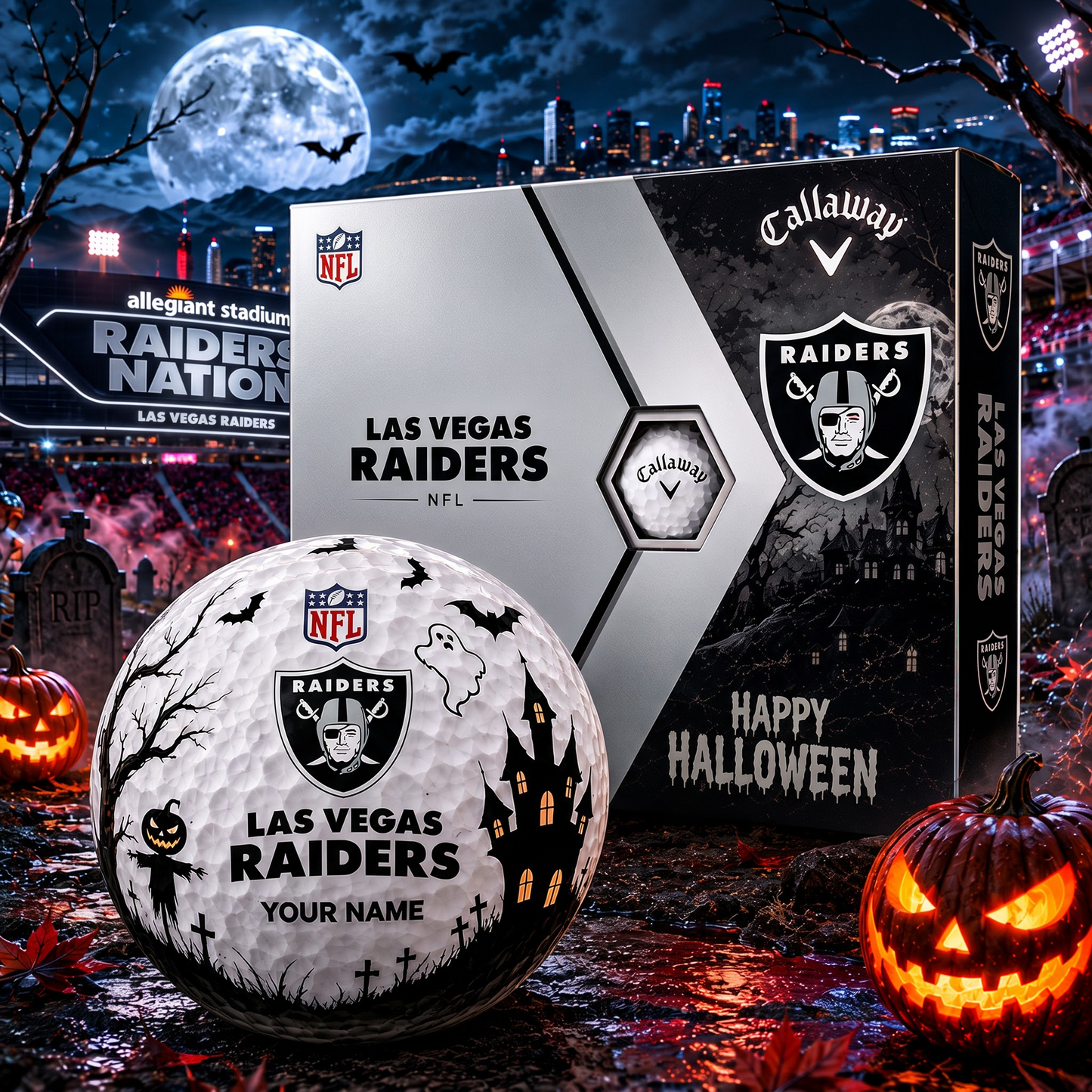 LV X Premium NFL Halloween Golf Ball Limited Edition V2 1208