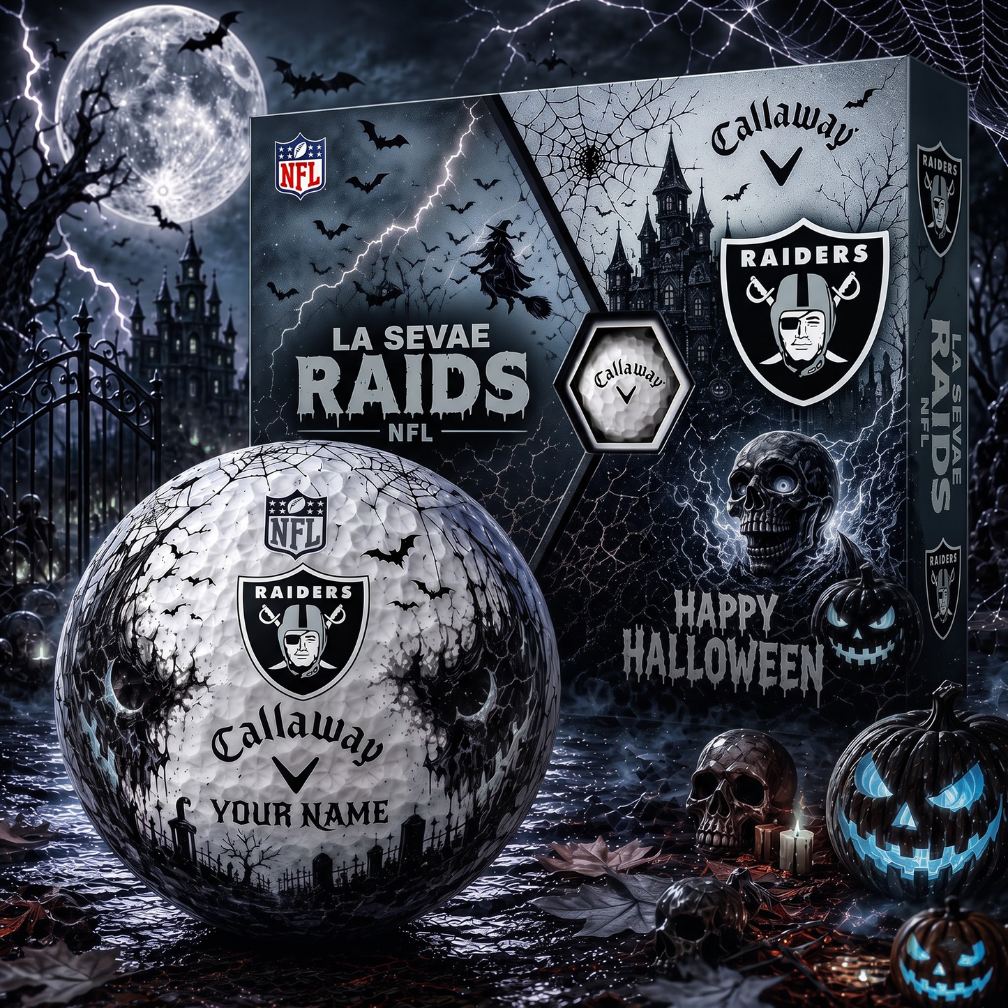 LV X Premium NFL Halloween Golf Ball Limited Edition V2