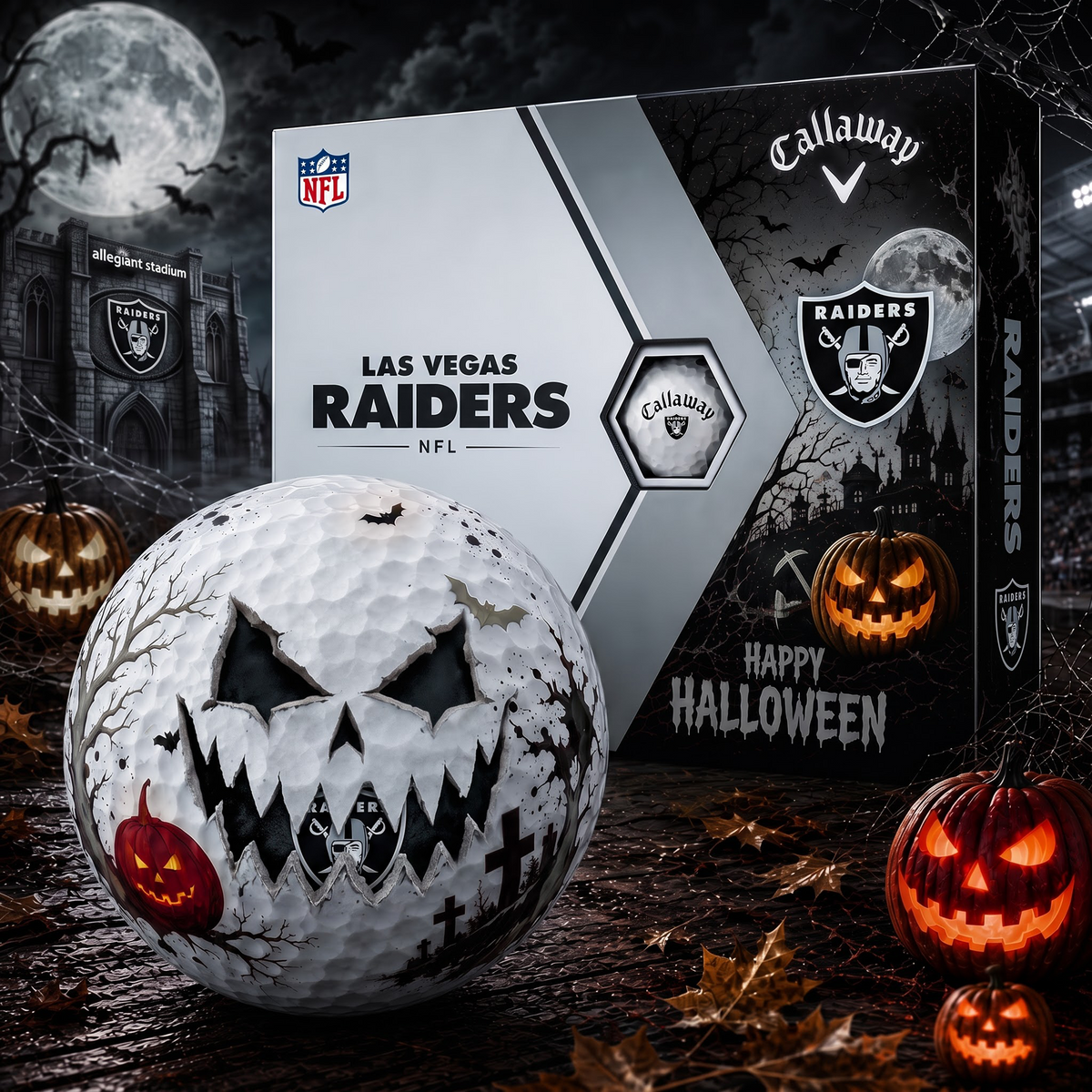 LVR_NFL Monster Skull Halloween Golf Balls Gift Box 1808
