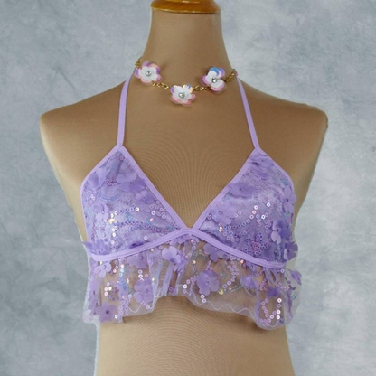 Lavender Daisy Luxe Rave Festival Bell Sleeves Set