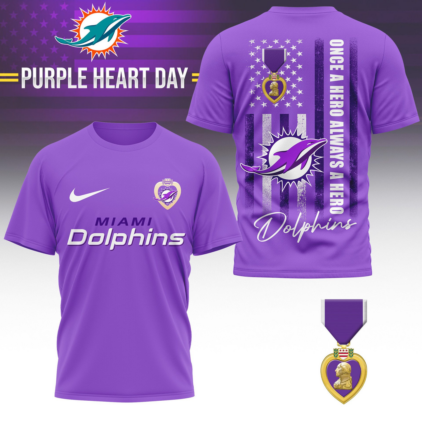 MD Premium National Purple Hear Day 3D Shirt  300626