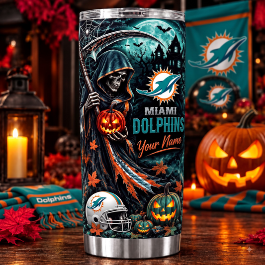 MIA X NFL Halloween Horror Tumbler – Personalized Your Name Edition